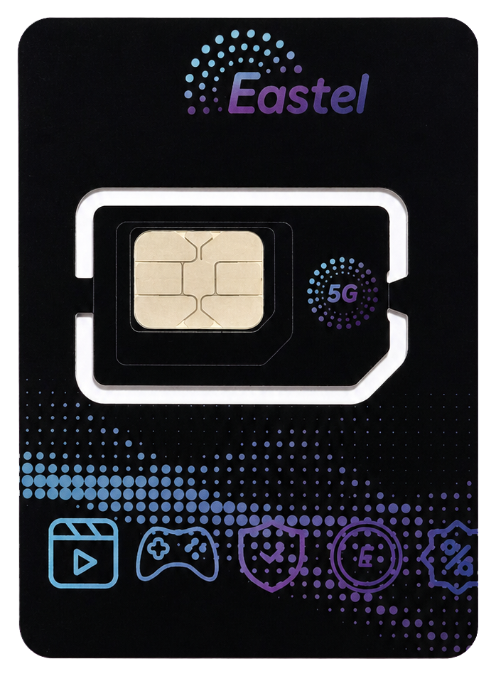SIM Eastel 5G berwarna hitam